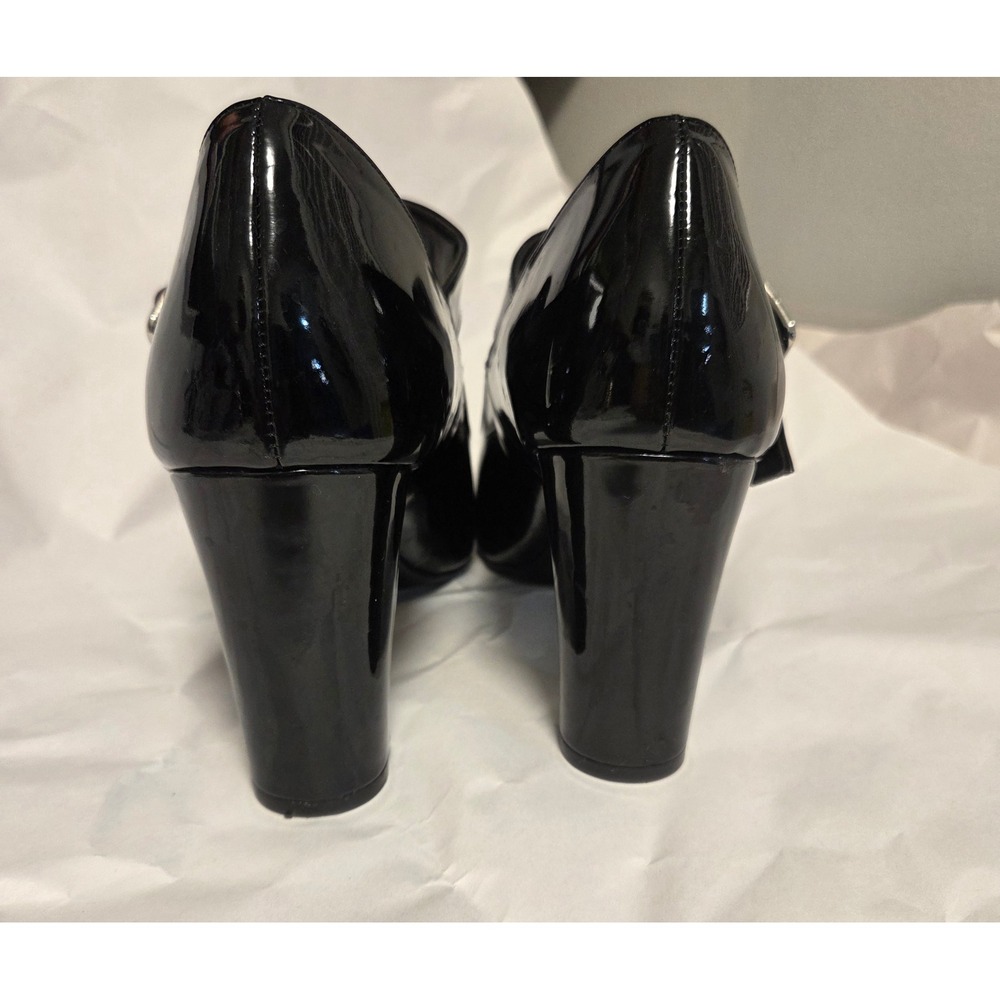 Impo Size 10 Black Patent Mary Jane Pointed Toe Block Heel Pumps Women - Picture 5 of 7